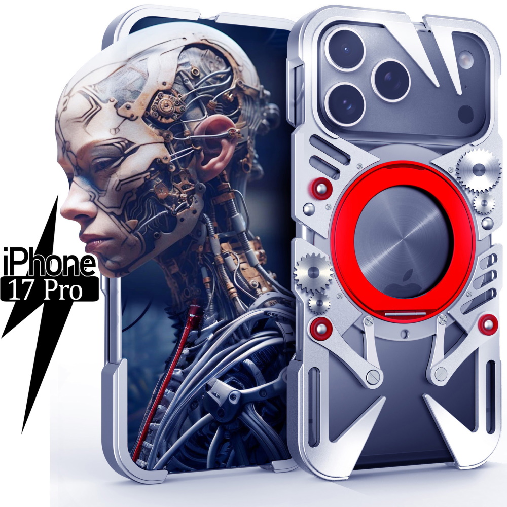 Металлический чехол Metal Shield для iPhone 17 Pro серебристый